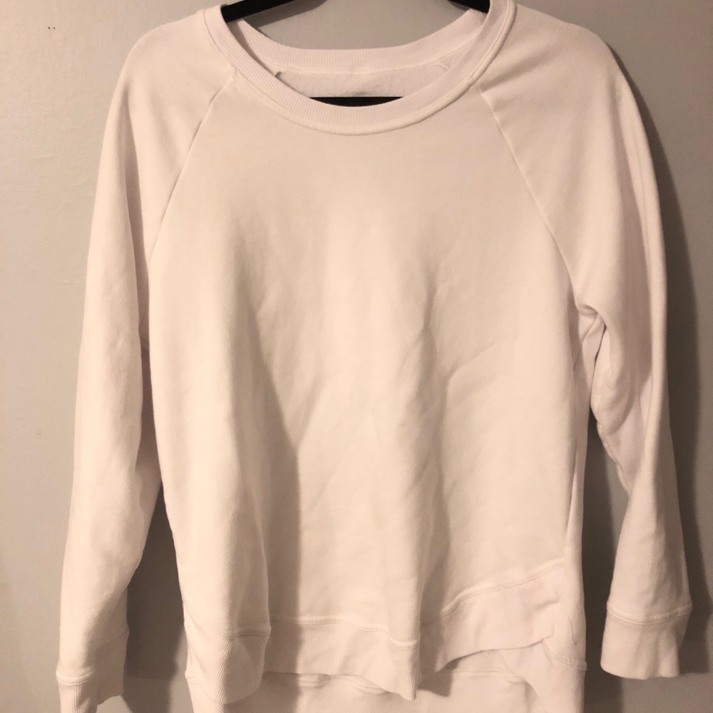 White crew neck sweatshirt